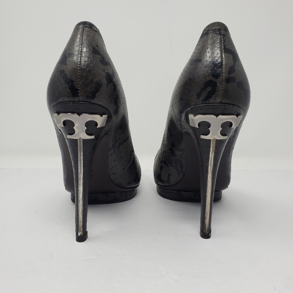 Tory Burch Jude Amazon Python Snake Print Leather Platform Pump Size 9 - Picture 6 of 8